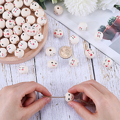 100 шт. 4 стиля деревянных европейских бусин WOOD-GF0002-25