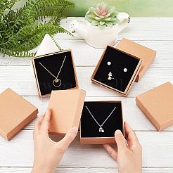 Boîtes à bijoux en papier kraft&nbsp;CON-WH0080-33B