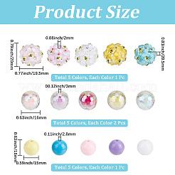 5 Stück 5 Farben handgefertigte Polymer Clay Perlen&nbsp;CLAY-PA0001-48