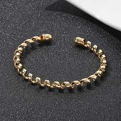 Электрофорез железные браслеты-манжеты для женщин&nbsp;BJEW-M057-03G