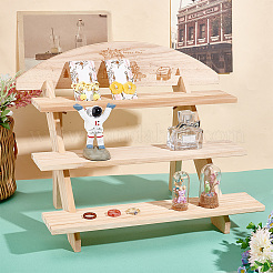 Kit de support de plante en bois de style escalier bricolage à 3 niveau&nbsp;ODIS-WH0043-11A
