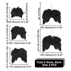 15 шт. 5 стильных подвесных украшений в виде крыльев из перьев FIND-GA0003-03A