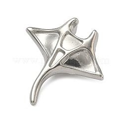 304ステンレスペンダント  ステンレス鋼色  マンタ チャーム  30x29x10mm  穴：8x4mm&nbsp;STAS-P446-13G-P