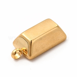 PVD真空メッキ304ステンレスペンダント  丸カン付き  長方形  ゴールドカラー  15.5x7.5x5mm  穴：1.8mm&nbsp;STAS-A076-14G