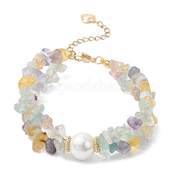 Браслеты из натурального флюоритового бисера для женщин BJEW-JB12306-02