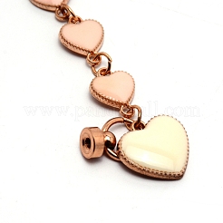 Цепи из сплава эмали в форме сердца для брелков своими руками&nbsp;AJEW-WH0188-85B