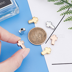 6 шт. 3-х цветные бусины из нержавеющей стали 304 STAS-DC0001-95