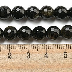 Естественный золотистый отлив обсидиан бисер пряди G-E571-A01-02