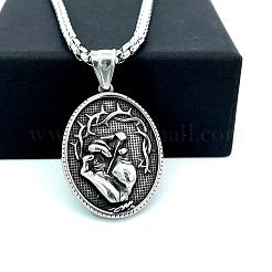 Мужские ожерелья с подвеской в стиле ретро-рок-панк «Рука Иисуса» из нержавеющей стали 304 DN7993