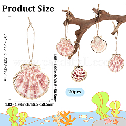 20 pendentif décoratif en forme de coquillage électroplaqué&nbsp;HJEW-BM00067