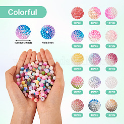 150pcs 15 Farben nachgemachte Perlenacrylperlen&nbsp;OACR-TA0001-44