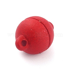 ループ付き合金マグネットクラスプ  ラウンド  レッド  13x8mm  穴：1.2mm&nbsp;PALLOY-P223-A01-02