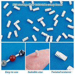 40 шт. бусины-трубочки из стерлингового серебра STER-PH0002-63