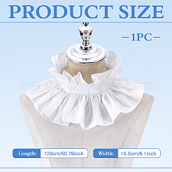 コットンフェイクカラー  ネックライントリム  DIYアクセサリー  ホワイト  1290mm&nbsp;AJEW-WH0077-148
