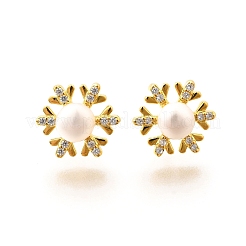 925 серьги-гвоздики из стерлингового серебра с прозрачным кубическим цирконием EJEW-L300-10G