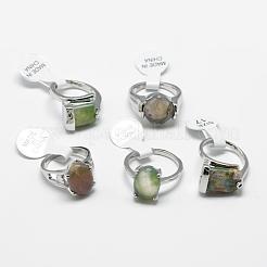 Природные моховой агат кольца G-S217-05-B