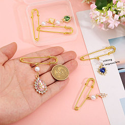 5 шт. железные английские булавки в форме сердца и листа&nbsp;JEWB-CA00013