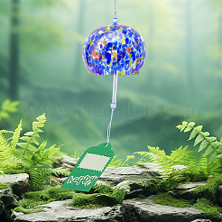 Японские стеклянные полукруглые колокольчики в горошек HJEW-WH0069-22A