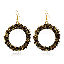 Комплект из кольца и плоского круглого сплава с подвеской и серег-подвесок FS-WG0C96B-01