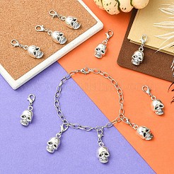 10 pendentif décoratif en forme de crâne en alliage&nbsp;HJEW-YW00204