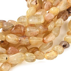 天然石シトリンビーズ連売り  タンブルストーン  加熱  ナゲット  6~14x6~8x4~6mm  穴：1mm  約20~24個/連  7.09~7.48''（18~19センチメートル）&nbsp;G-C286-A26