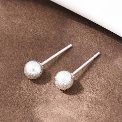 Круглые серьги-гвоздики из латуни&nbsp;EJEW-C171-01C-S