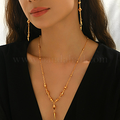 Комплекты из латунных конусных ожерелий и серег с кисточками для женщин EF7000