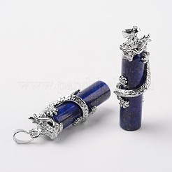 Röhrenanhänger aus natürlich gefärbtem Lapislazuli&nbsp;G-L455-H10
