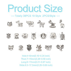 36шт 18 стиля европейские бусины из сплава в тибетском стиле FIND-KS0001-21