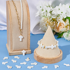 2 нить поперечных бусин из натуральных пресноводных ракушек&nbsp;SSHEL-SC0001-22