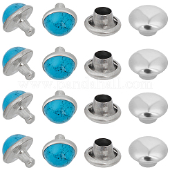 100 шт. латунь с синтетическими бирюзовыми заклепками&nbsp;KK-CL0001-01A