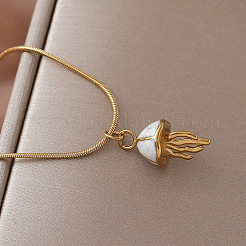 Collana vintage con ciondolo a forma di medusa marina in acciaio inossidabile 304 smaltato&nbsp;LS-DN2498