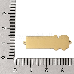 304 ステンレススチール ホットピンク エナメル 車両コネクタチャーム  ゴールドカラー  列車  30.5x10x1mm  穴：1.2mm&nbsp;STAS-P377-13G-A