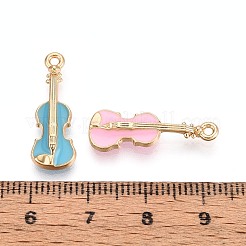 合金エナメルチャーム  ギターチャーム  ゴールドカラー  23x8x3mm  穴：1.4mm&nbsp;X1-PALLOY-T092-28G