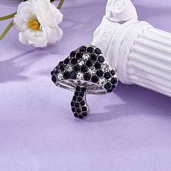 Брошь-гриб из кубического циркония JBR102D