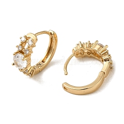 Серьги-кольца из латуни с микропаве из кубического циркония&nbsp;EJEW-L271-22KCG-03