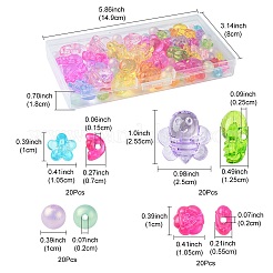 80шт 4 стиля прозрачные акриловые бусины&nbsp;MACR-FS0001-61