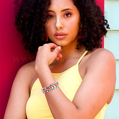 10 нить 10-х цветных бусин из полимерной глины ручной работы&nbsp;CLAY-TA0001-52