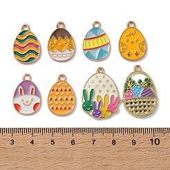 Подвески из сплава с эмалью в виде пасхальных яиц&nbsp;ENAM-B038-01G