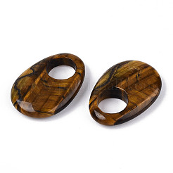 Подвески с большим отверстием из натурального тигрового глаза&nbsp;G-N348-06B-09