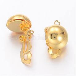 Золотые латунные клипсы для ювелирных изделий с непроколотыми ушами&nbsp;X-KK-E026-G