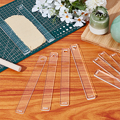 5Sets 5 Stile transparentes Acryl-Ton-Dickenlineal&nbsp;AJEW-HY0002-18