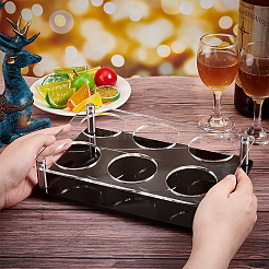 Блестящие акриловые подстаканники с 6 отверстием&nbsp;AJEW-WH0368-10B