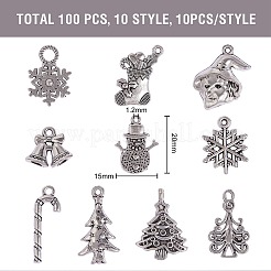 100 pcs 10 styles pendentifs en alliage de style tibétain&nbsp;TIBE-SZ0001-01AS