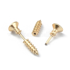Boucles d'oreilles à tige en acier inoxydable 304 en forme de vis à l'avant et à l'arrière&nbsp;LS-STAS-WH0061-23G