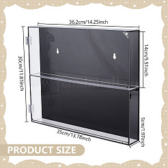 2-уровневые прямоугольные настенные акриловые витрины для бейсбольных карточек с магнитной крышкой&nbsp;ODIS-WH0331-19A