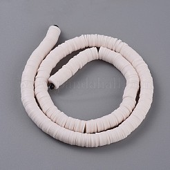 Плоские круглые бусины из глины ручной работы полимерные&nbsp;CLAY-R067-8.0mm-16