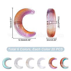 120шт 6 цвета прозрачные стеклянные бусины FIND-GA0004-17