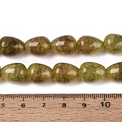 Выпечки нарисованные потрескивание стеклянные бусины пряди&nbsp;DGLA-N019-03A-08