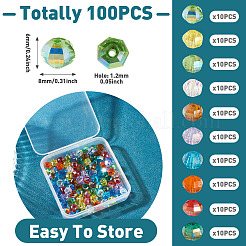 100 pièces 10 couleurs galvanoplastie perles de verre transparentes brins&nbsp;EGLA-TA0013-69